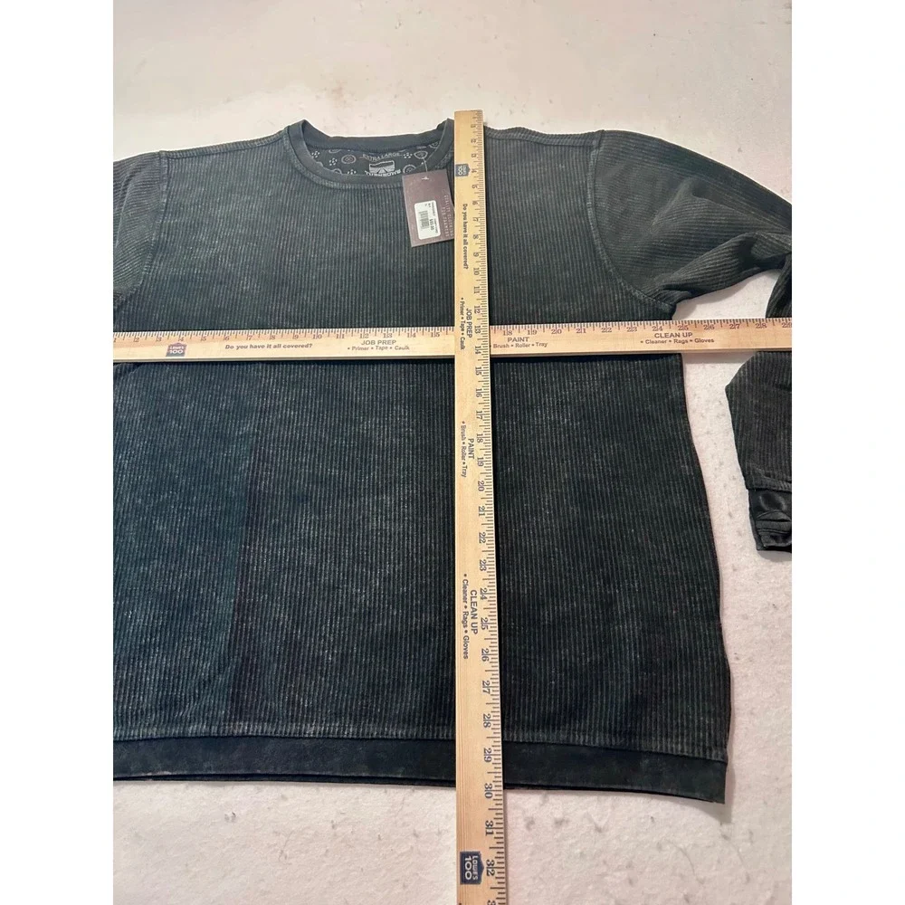 Turnrows Mens Comfy Cord Pullover Sweatshirt Black XL TRW62320SLD New